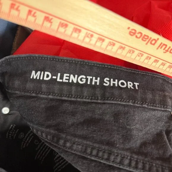 J. Crew Mid-Length Denim Shorts Black Size 27 Jean Shorts Stretchy - Picture 9 of 11